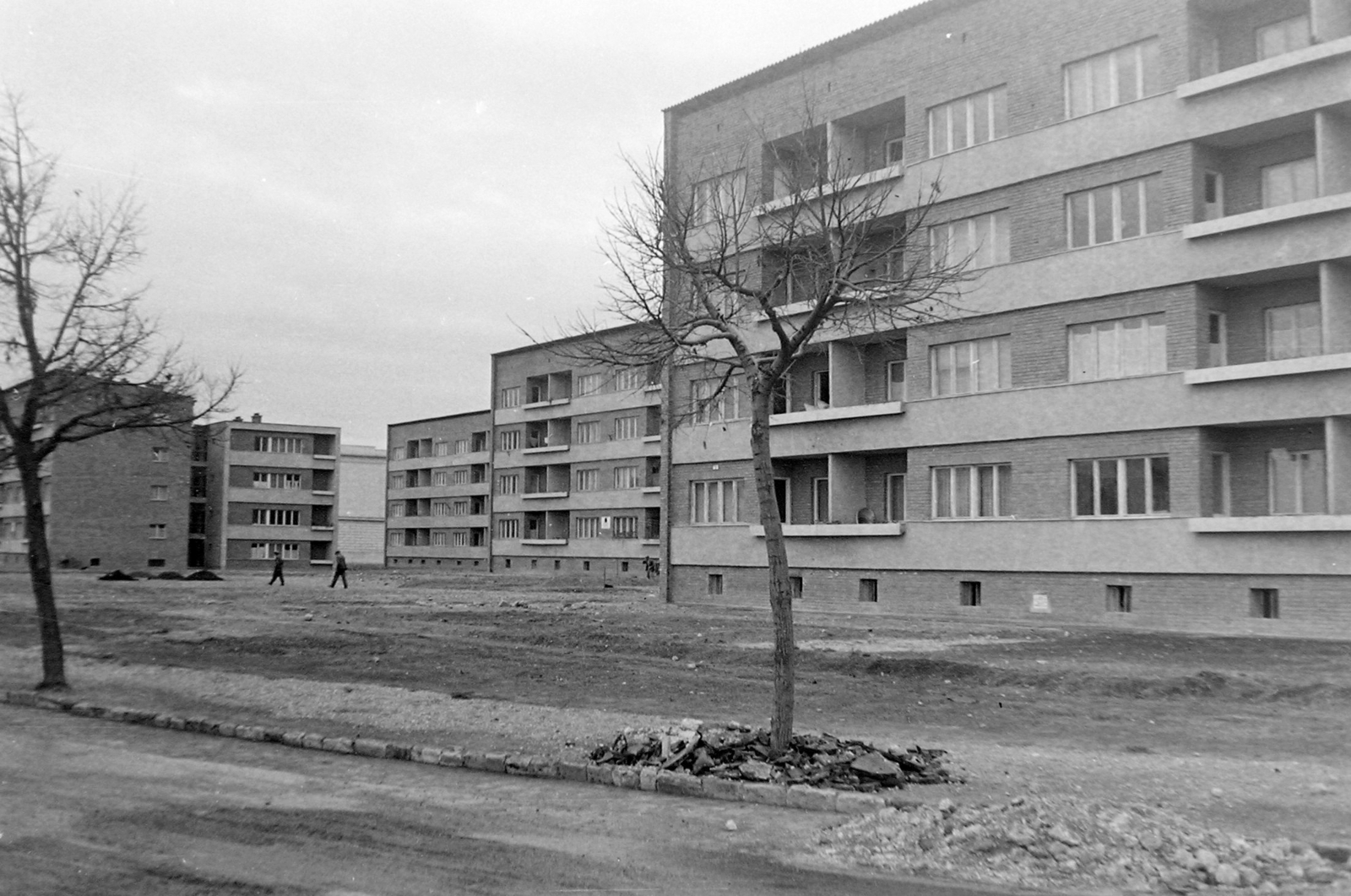 Hungary, Győr, Szent István (Sztálin) úti lakótelep., 1951, Magyar Rendőr, blocks, Fortepan #16709