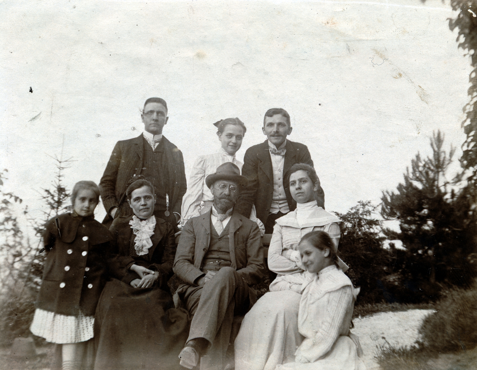 1914, Bősze Ádám, tableau, lace collar, Fortepan #170034