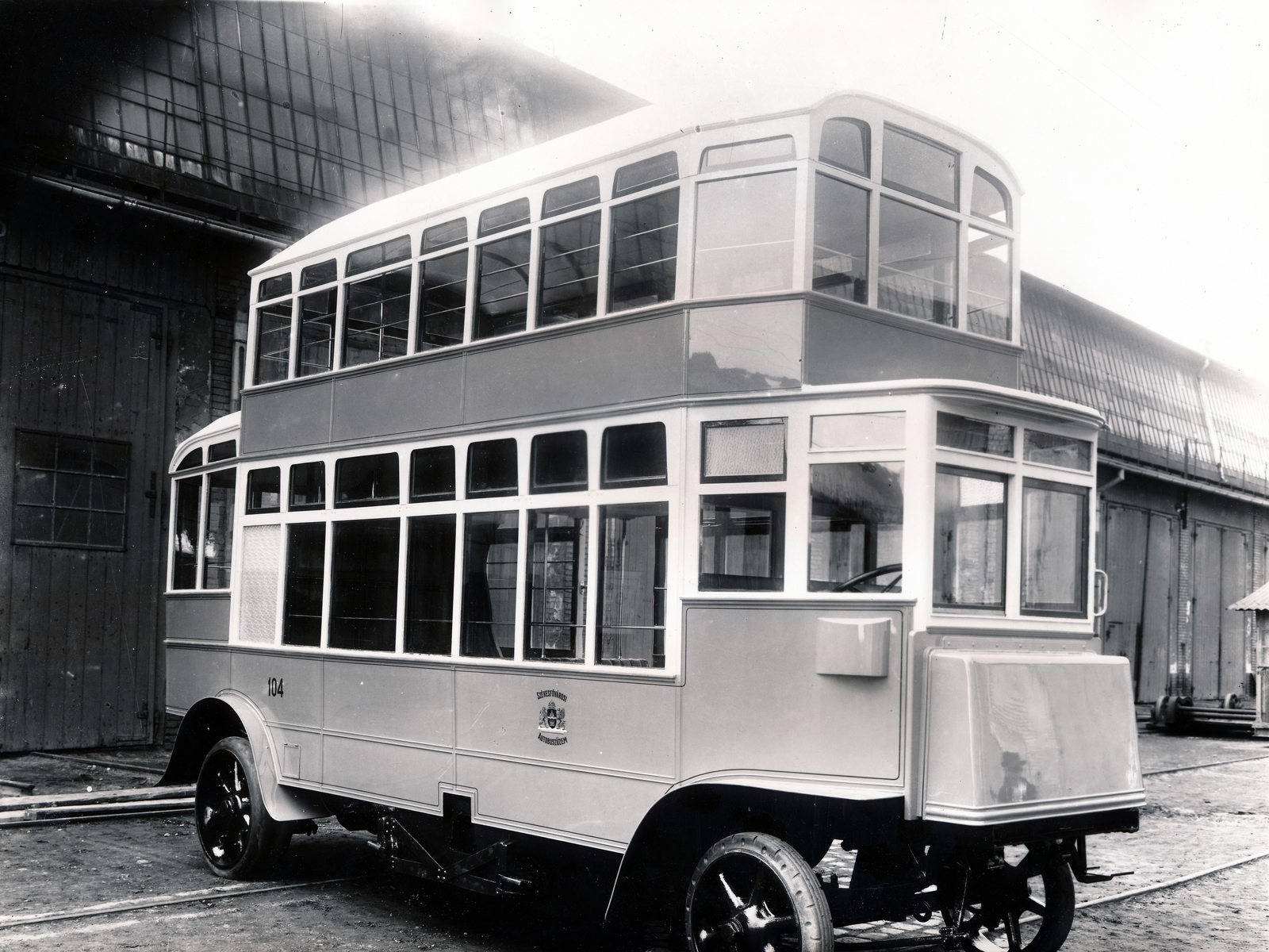 1926, Villányi György, double-decker, Austro-Daimler-brand, electric vehicle, Fortepan #170285