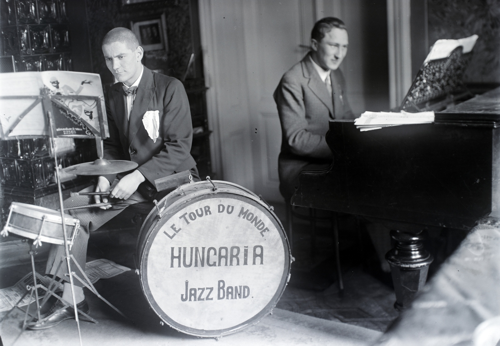 1934, Privát Fotó és Film Archívum-Höfler Tibor gyűjtemény, musician, piano, drummer, cymbal, Fortepan #170376