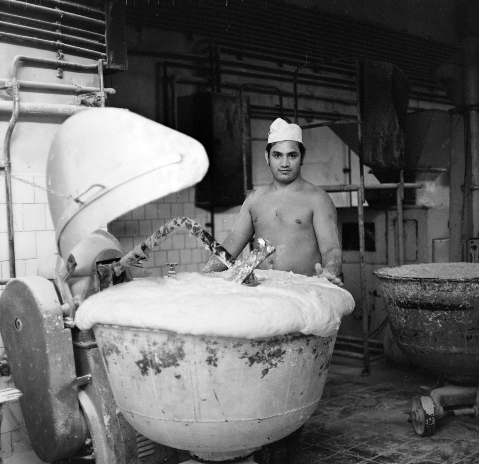 1972, Péterffy István, baking man, bakery, Fortepan #170627