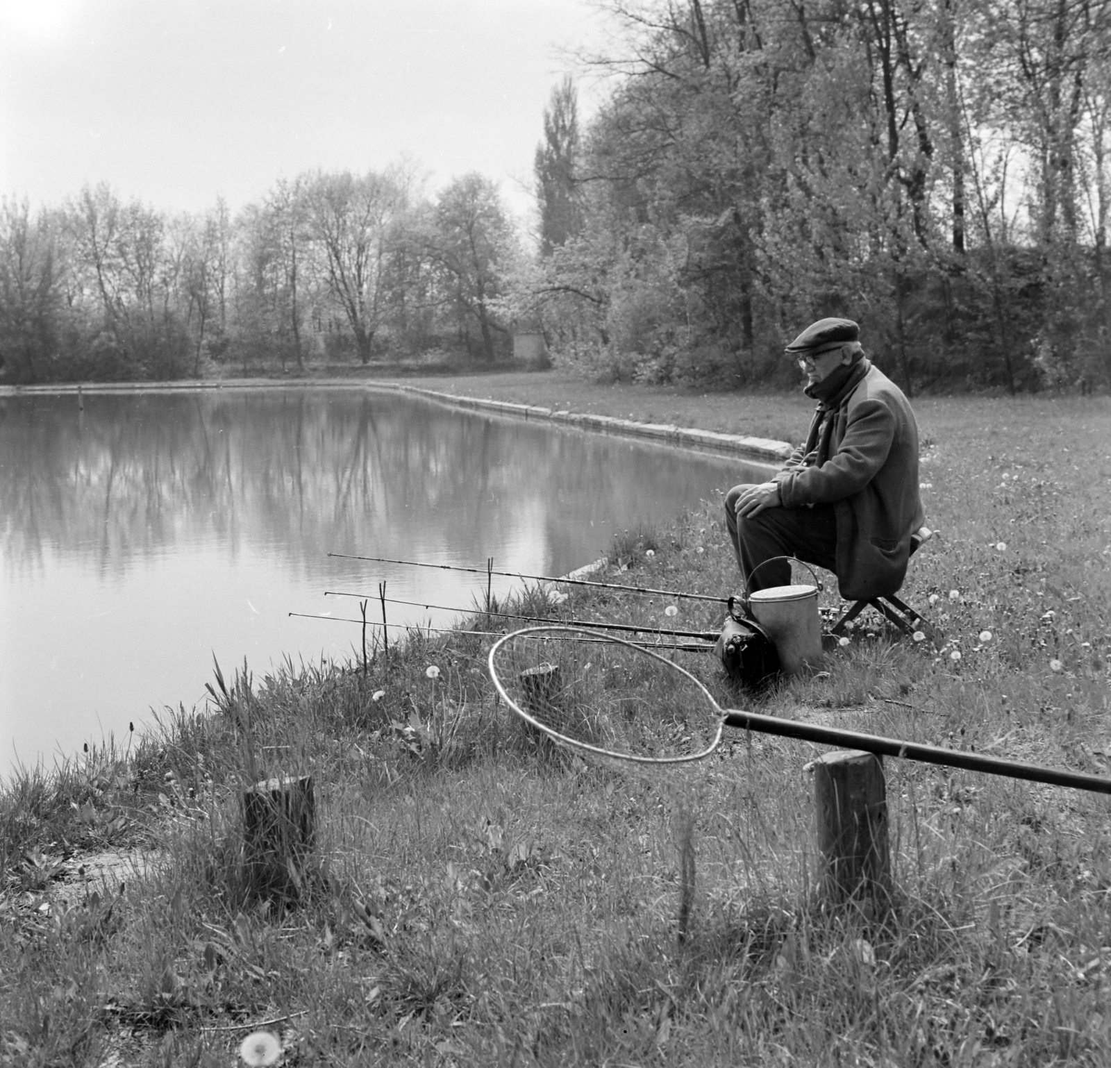 Hungary, Gyömrő, Tófürdő, ekkor egyik része horgásztó., 1972, Péterffy István, fishing, Fortepan #170661