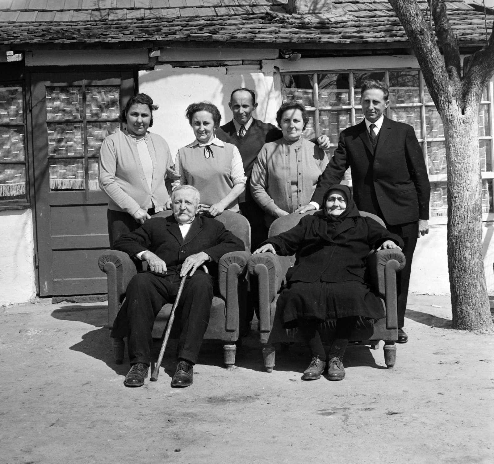 1972, Péterffy István, family, tableau, farmhouse, generations, Fortepan #170666