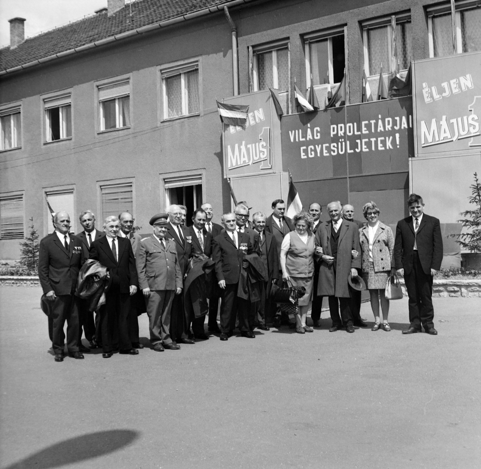 1972, Péterffy István, tableau, 1st of May parade, Fortepan #170671