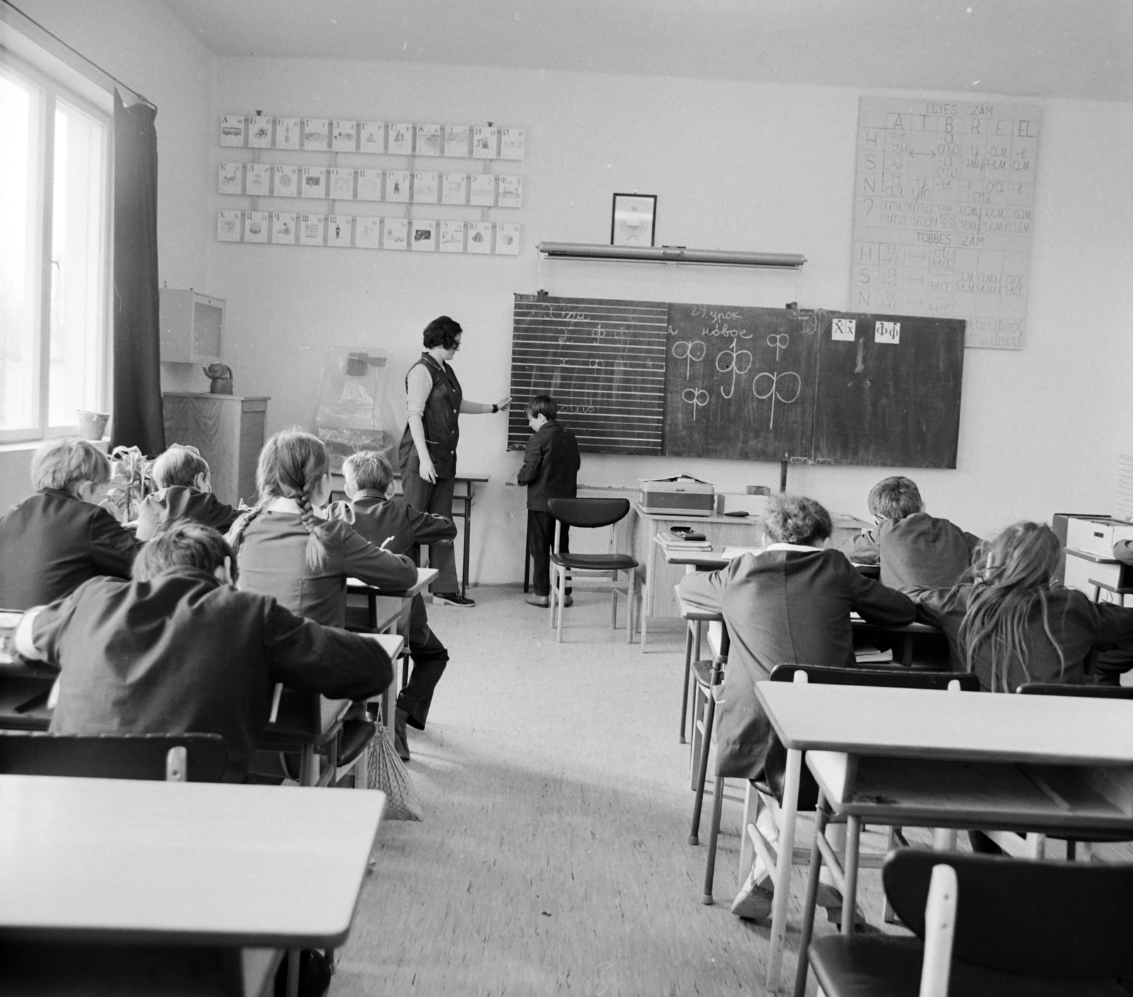 1974, Péterffy István, school, Cyrillic alphabet, Fortepan #170753