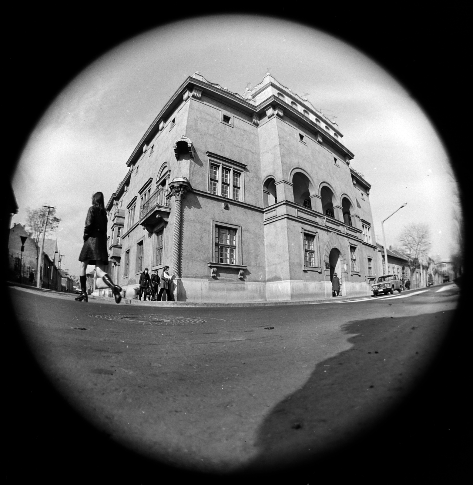 Hungary, Miskolc, Deák Ferenc tér, Erdészeti Központ., 1975, Péterffy István, fisheye lens, Fortepan #170770