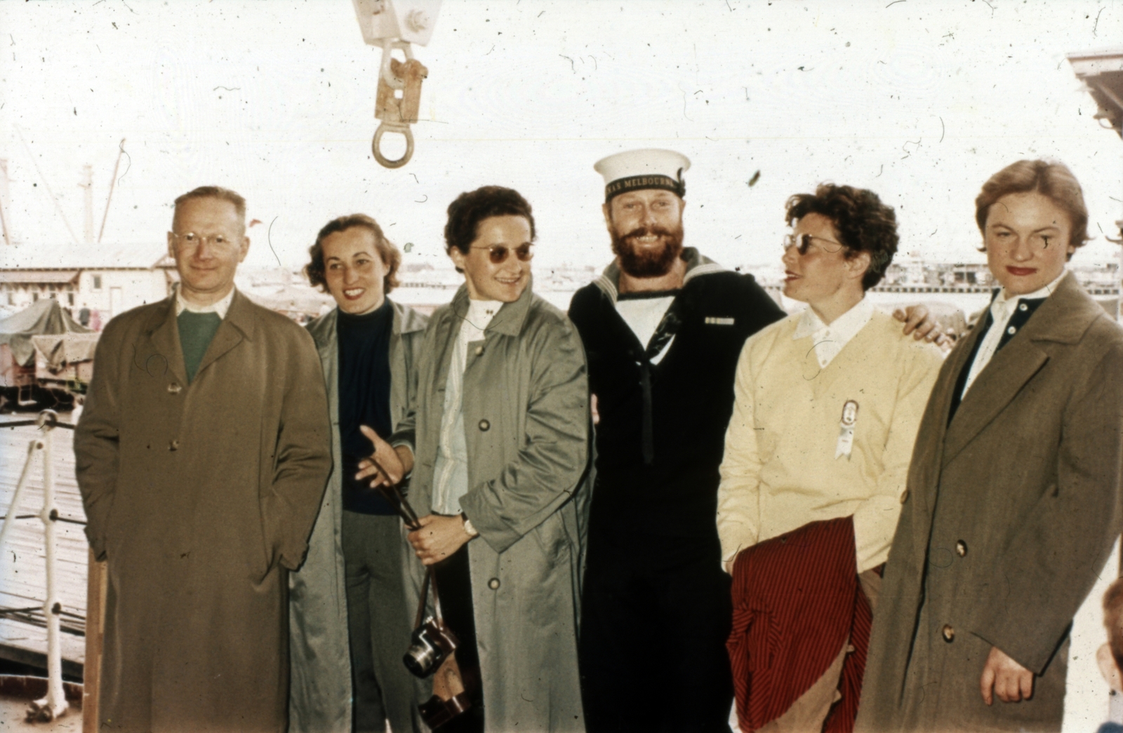 ?, Littomeritzky Mária, Gyenge Valéria, ?, Székely Éva, Killermann Klára úszónők., 1956, Sárosi Imre, colorful, camera, sailor, tableau, Fortepan #171031