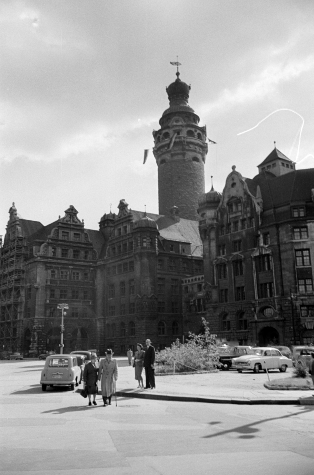 Germany, Leipzig, Burgplatz, szemben az Új-városháza., 1957, Sattler Katalin, GDR, Fortepan #171175