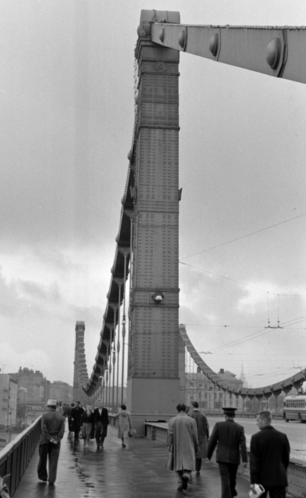 Russia, Moscow, Krimszkij híd., 1960, Sattler Katalin, Soviet Union, riveted steel, Fortepan #171345
