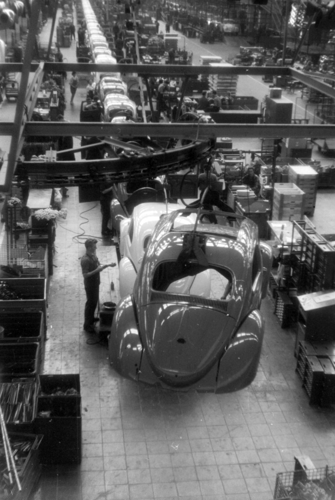 Germany, Wolfsburg, Volkswagen-gyár., 1959, Sattler Katalin, FRG, Fortepan #171368