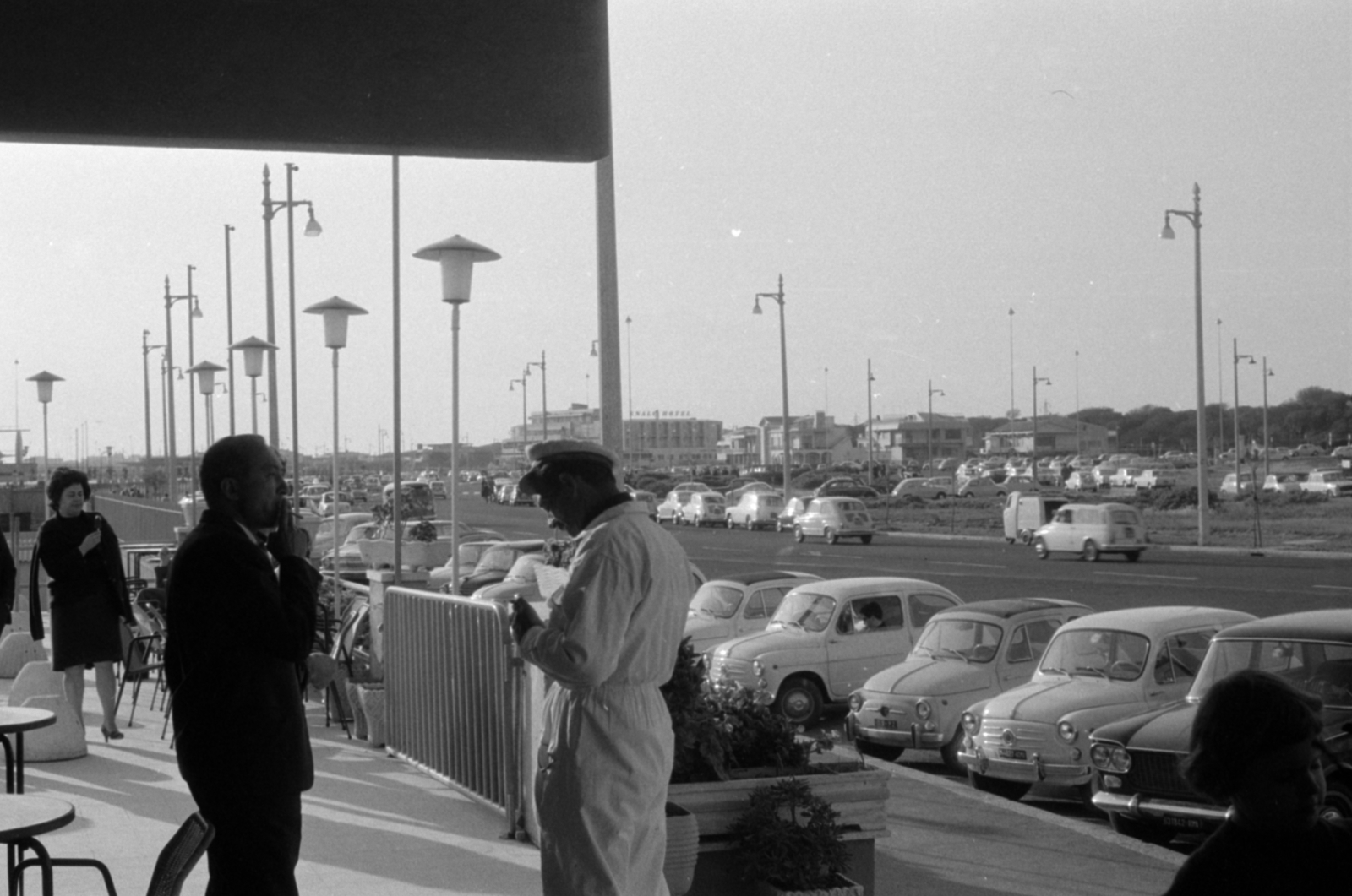 Olaszország, 1963, Sattler Katalin, Fiat 500, Fiat 1300/1500, Fiat 600, Autobianchi-márka, Fortepan #171513