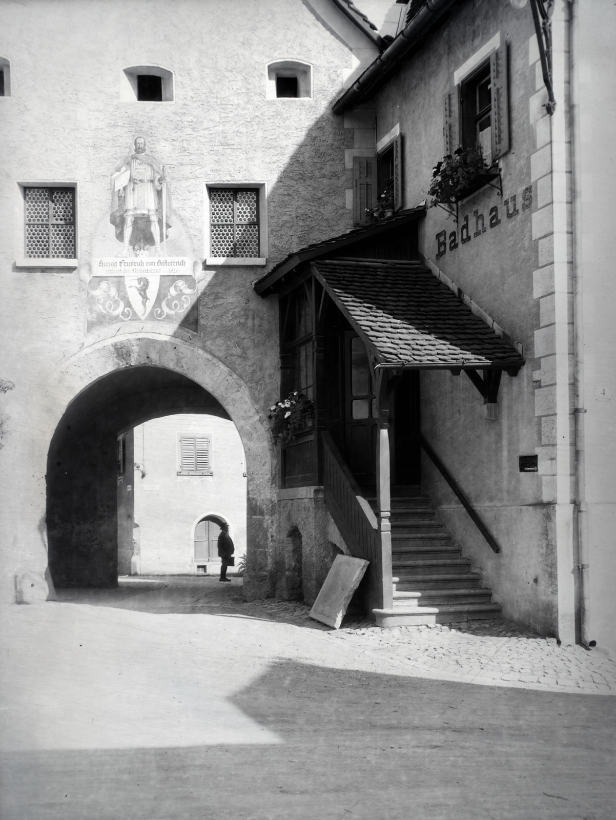 Austria, Bludenz, Oberes Tor, a Mutterstrasse felöl a Herrengasse felé nézve., 1926, Sütő János, Fortepan #171661