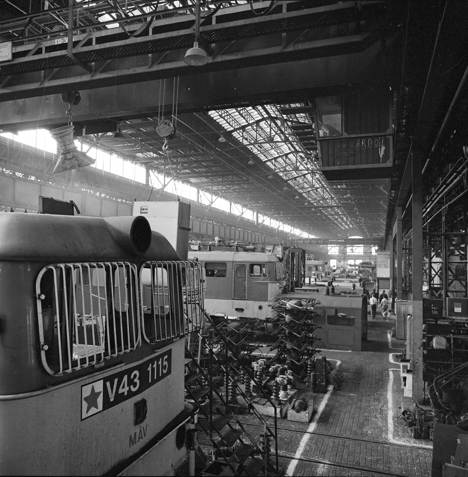 Hungary, Budapest X., Kőbányai út 30-36., MÁV Északi Járműjavító Üzem., 1976, Magyar Műszaki és Közlekedési Múzeum, MÁV V43 series, electric locomotive, Budapest, Fortepan #171727