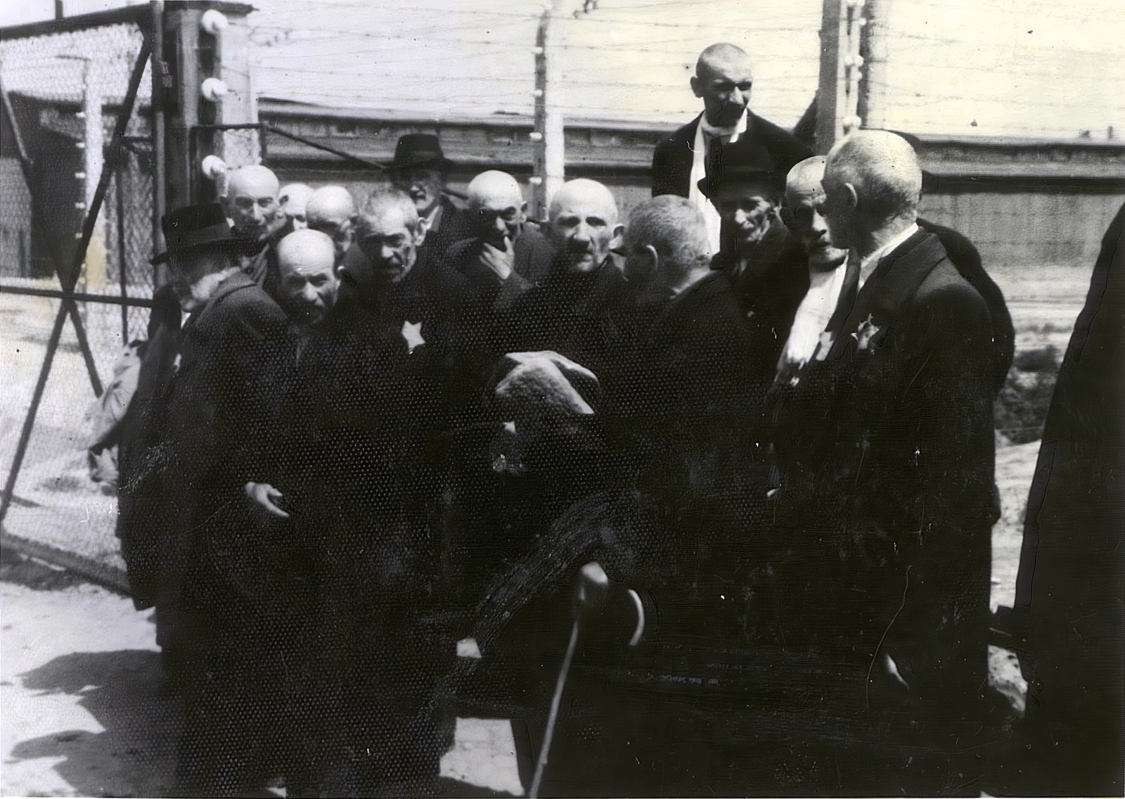 Lengyelország, Oświęcim, az auschwitz–birkenaui koncentrációs tábor., 1944, Lili Jacob, holokauszt, sétabot, zsidóság, antiszemitizmus, koncentrációs tábor, Dávid csillag, Fortepan #172021