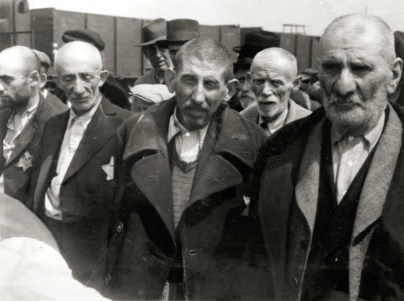 Lengyelország, Oświęcim, az auschwitz–birkenaui koncentrációs tábor., 1944, Lili Jacob, holokauszt, antiszemitizmus, koncentrációs tábor, deportálóvonat, Fortepan #172093