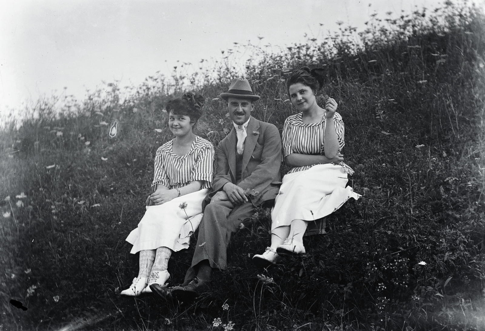 1918, Göcseji Múzeum / Morandini-Schlemmer hagyaték, striped dress, Fortepan #172307