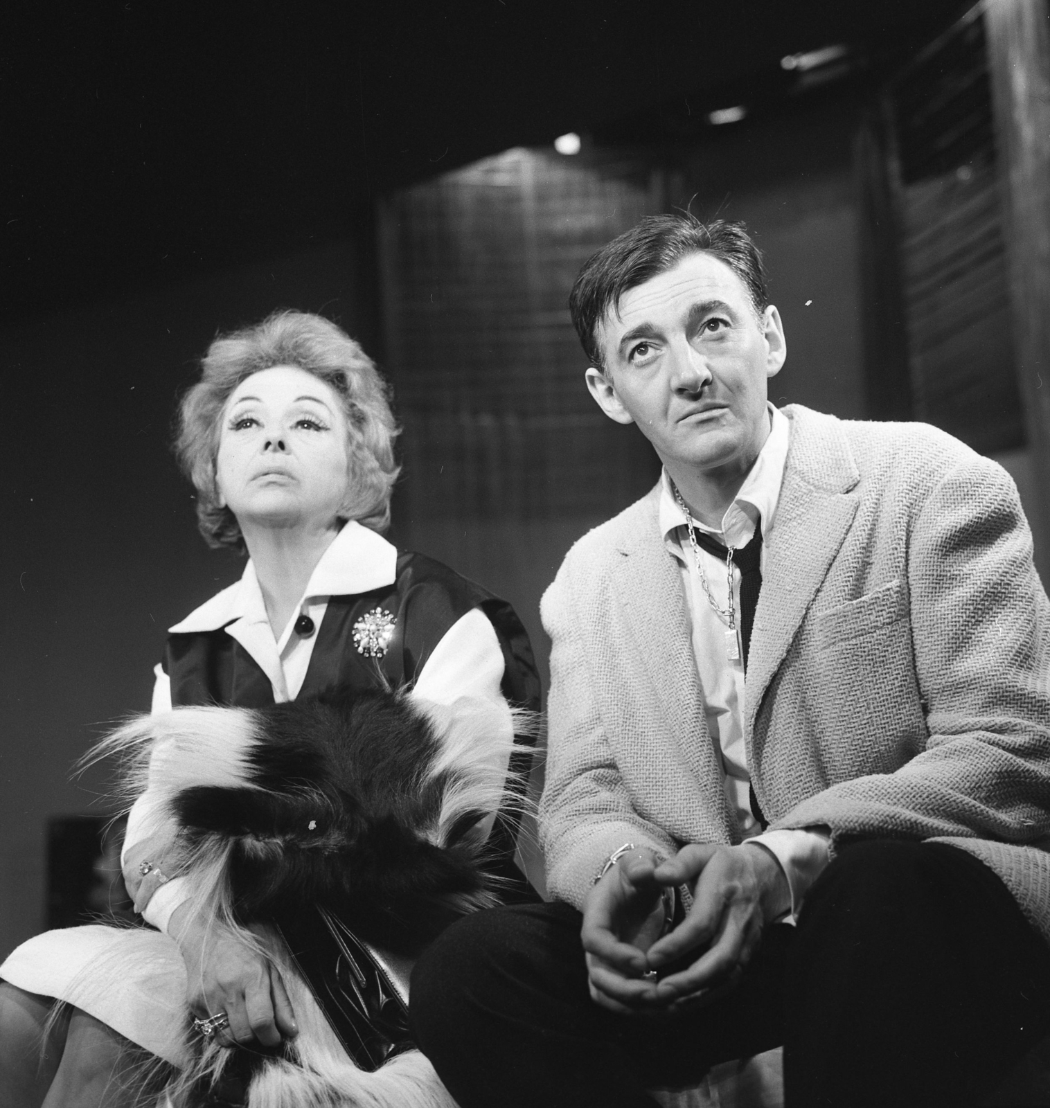 Hungary, Budapest V., Katona József Színház, Tennessee Williams: Az ifjúság édes madara című darabjának szereplői: Mezey Mária és Sinkovits Imre.., 1965, Kotnyek Antal, Budapest, Fortepan #173531