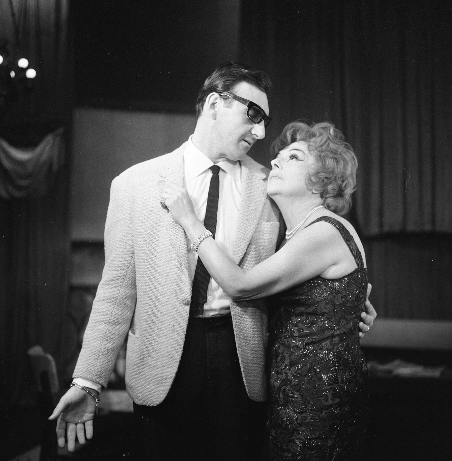 Hungary, Budapest V., Katona József Színház, Tennessee Williams: Az ifjúság édes madara című darabjának szereplői: Mezey Mária és Sinkovits Imre.., 1965, Kotnyek Antal, Budapest, Fortepan #173532