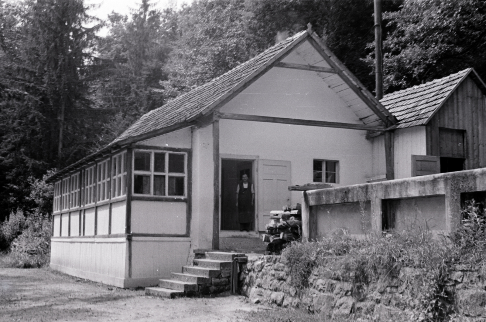 Romania,Transylvania, Malnaș-Băi, Melegfürdő és kezelőház., 1941, Aszódi Zoltán, Fortepan #174162