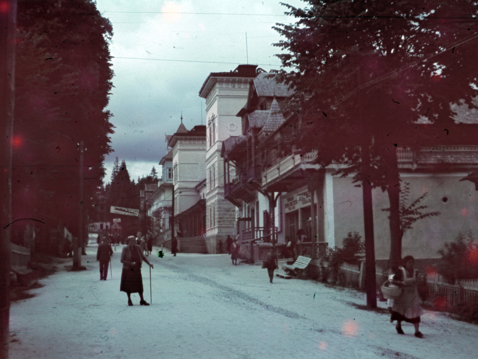 Romania,Transylvania, Borsec, Szent István út., 1941, Aszódi Zoltán, colorful, Fortepan #174208