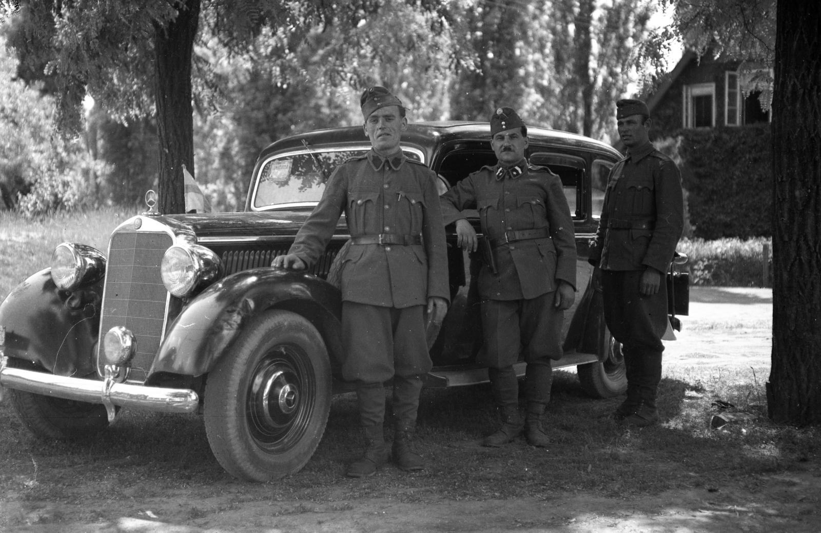 1941, Kellner Ludwig, Mercedes-brand, Hungarian soldier, Fortepan #174383