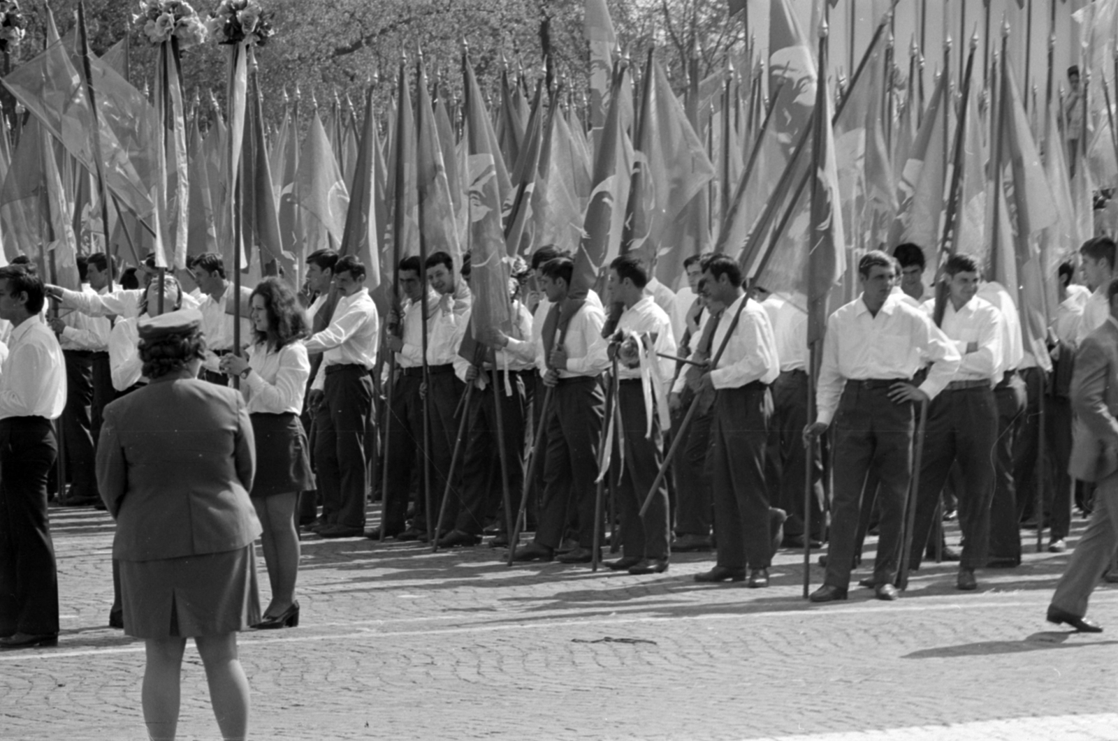Magyarország, Budapest XIV., Ötvenhatosok tere (Felvonulási tér), május 1-i felvonulás., 1973, Péterffy István, Budapest, Fortepan #174528