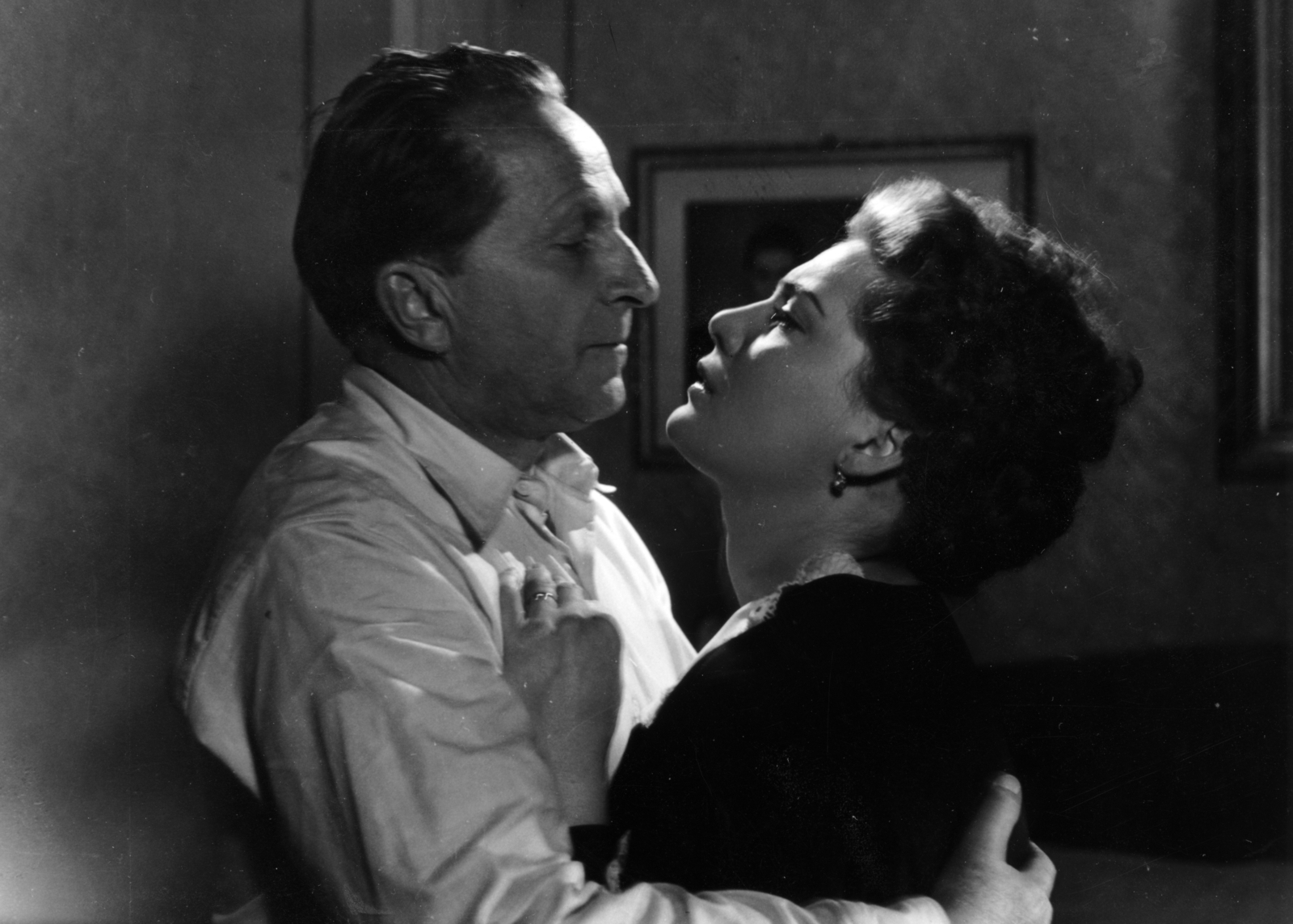 Hungary, Páger Antal és Bara Margit a Dani című film (rendező Szemes Mihály) egyik jelenetében., 1957, Sütő András örökösei, Új Élet szerkesztőség, celebrity, Fortepan #174678