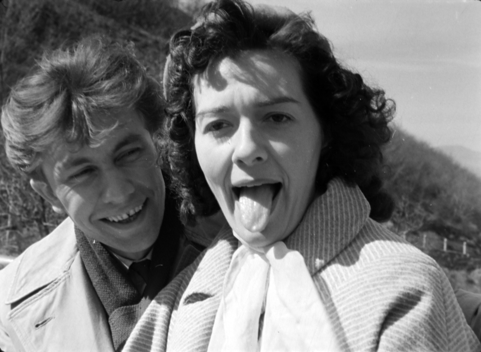 1958, Szabó Gábor, smile, sticking tongue out, Fortepan #174815