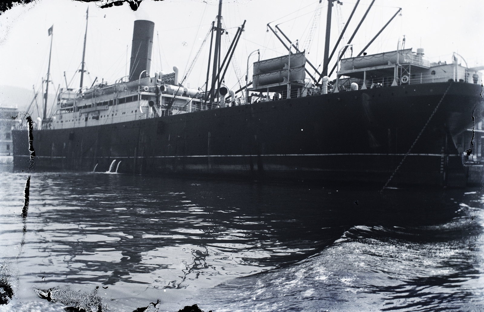 Horvátország,Adria, Fiume, kikötő., 1911, Berecz, hullámzás, óceánjáró hajó, Fortepan #175006