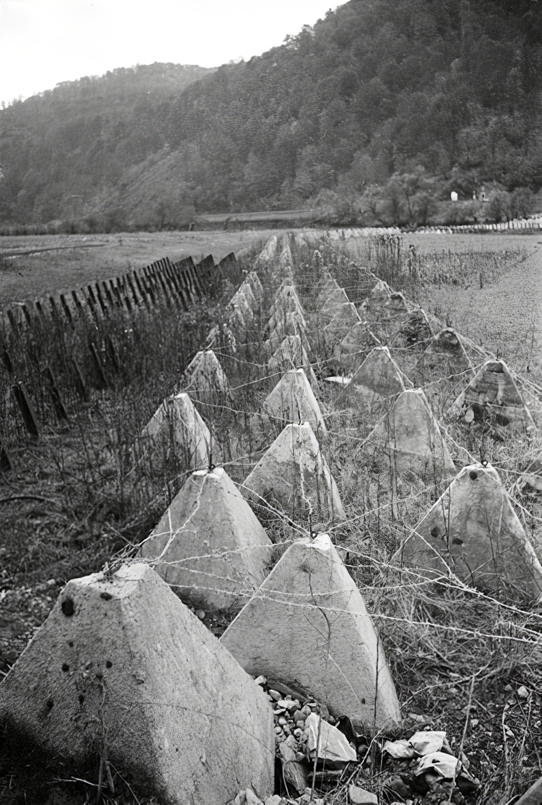 1944, Vörös Hadsereg, anti-tank obstacles, Fortepan #175300