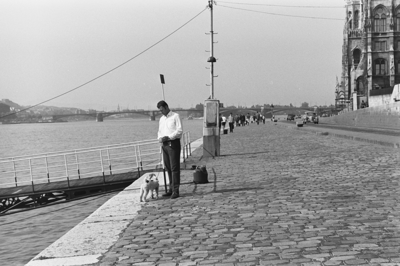 Hungary, Budapest V., pesti alsó rakpart a Parlamentnél, a Batthyány téri átkelőhajó pesti állomásánál., 1968, Chuckyeager tumblr, wharf, parliament, Budapest, Fortepan #175514