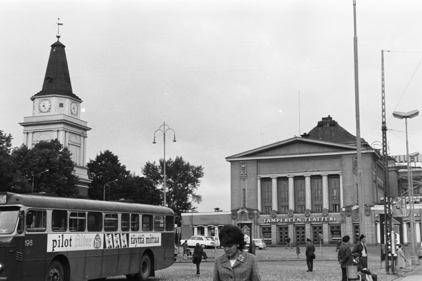 Finland, Tampere, balra az Ótemplom, jobbra a Városi Színház., 1966, Chuckyeager tumblr, Fortepan #175532