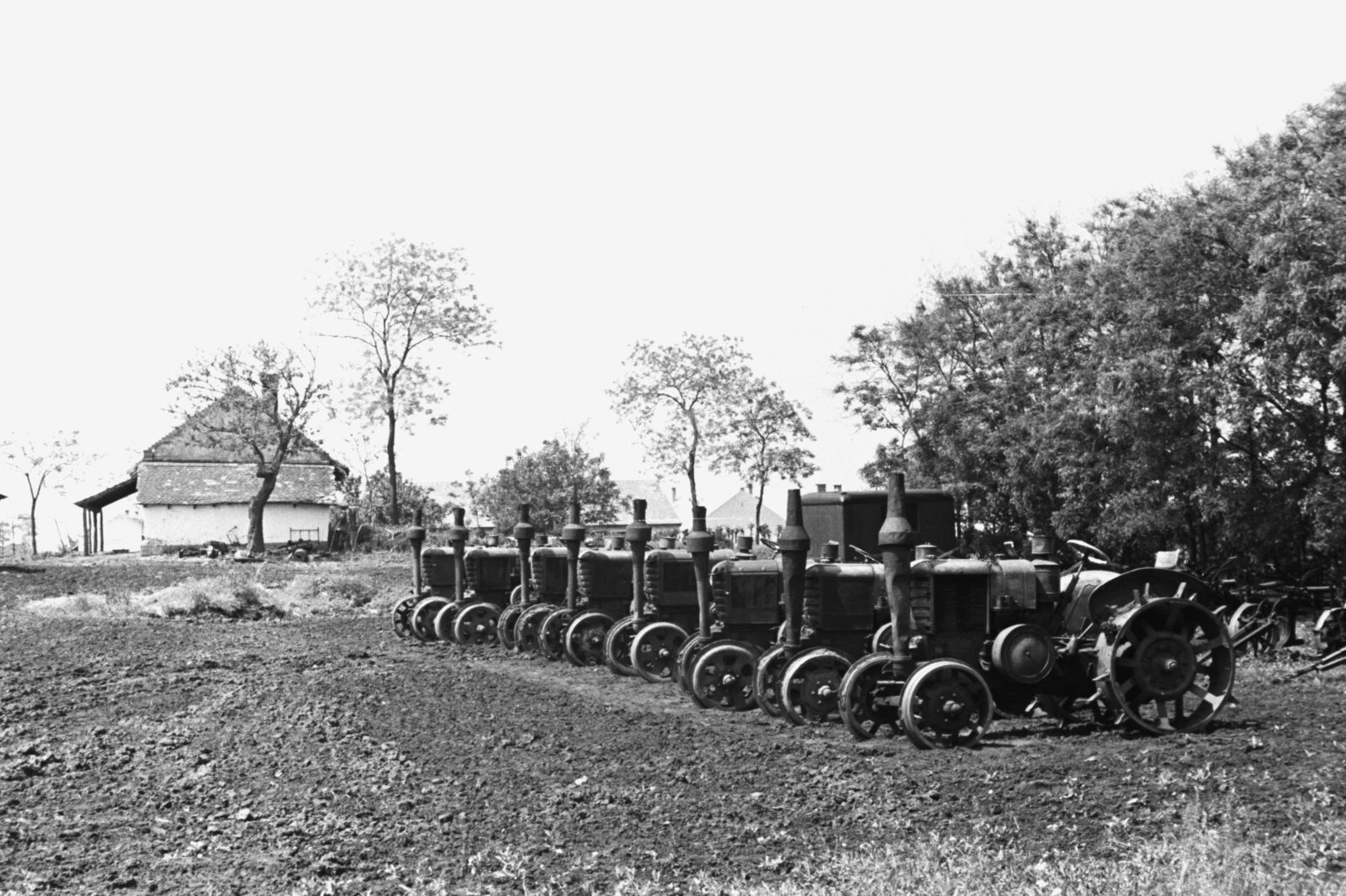 1955, Chuckyeager tumblr, H.S.C.S-brand, tractor, agricultural machine, Fortepan #175704