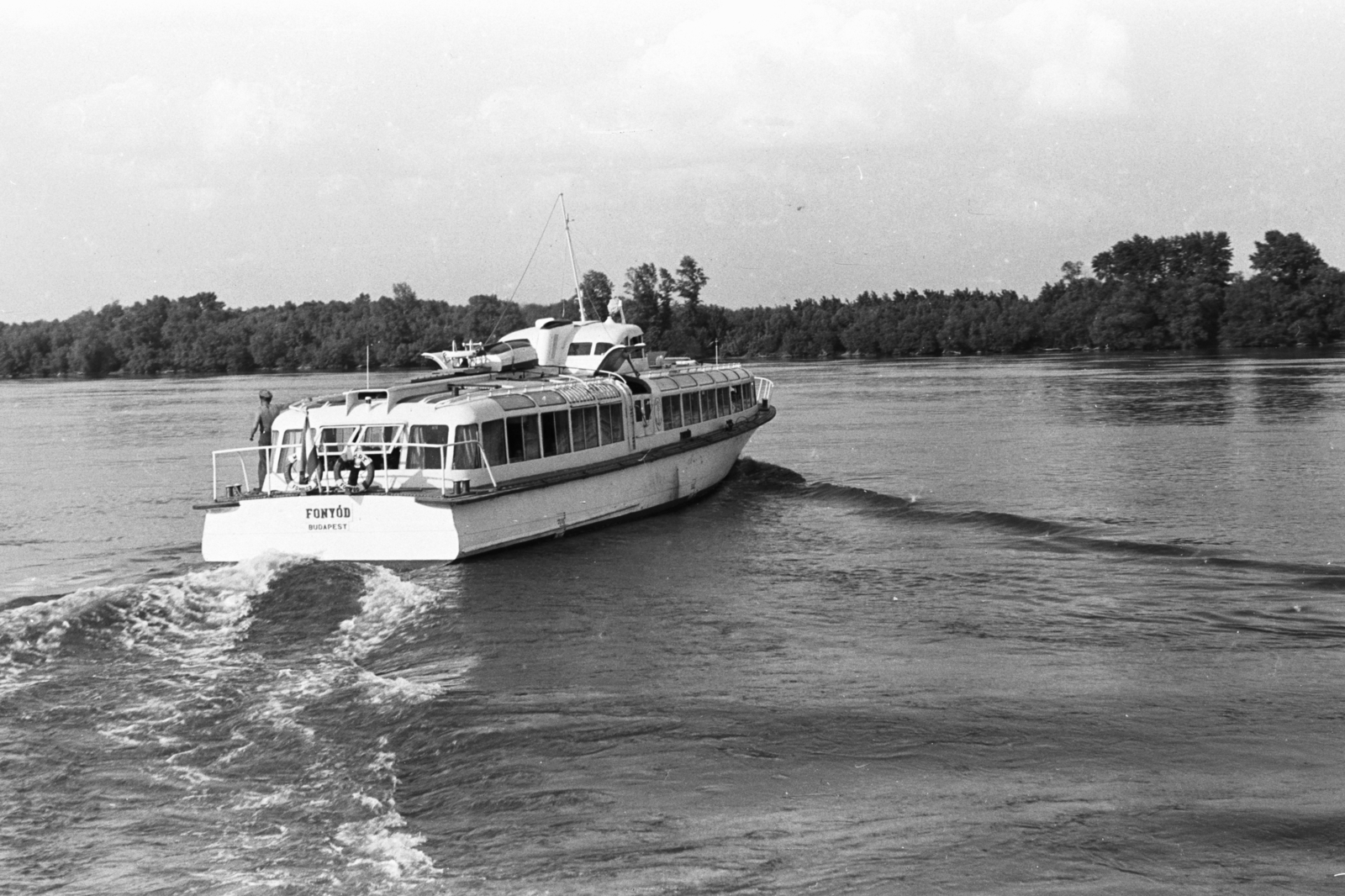 1966, Chuckyeager tumblr, water bus, Fonyód-ship, Fortepan #175821