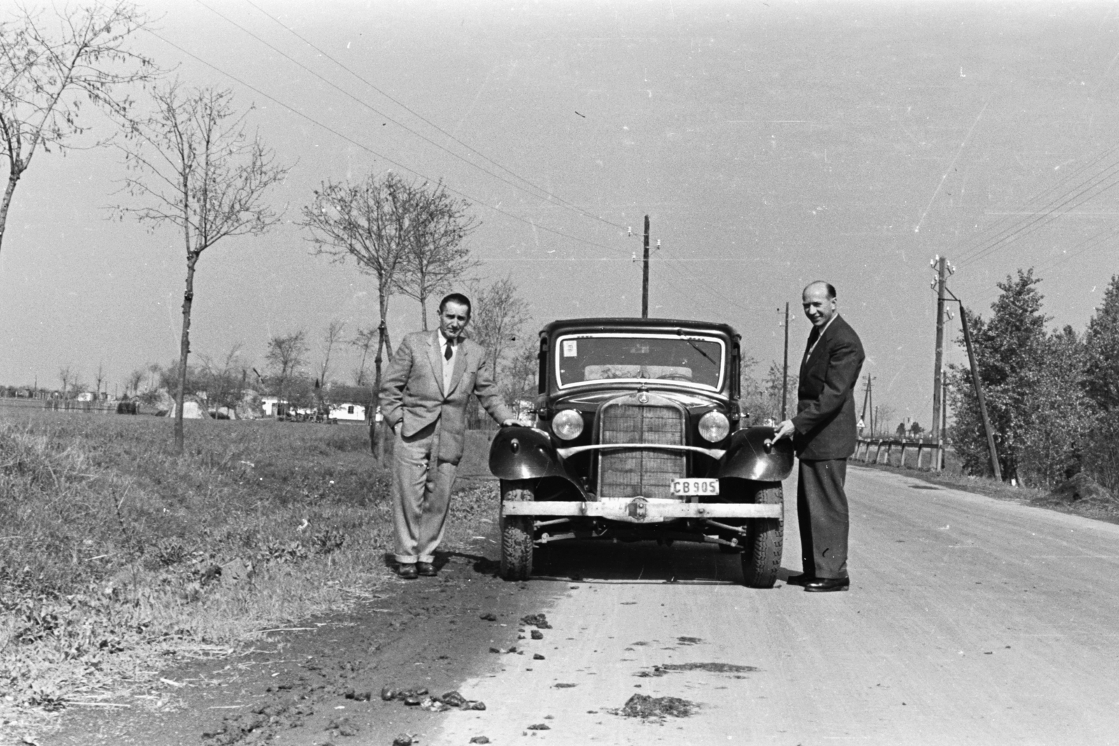 1957, Chuckyeager tumblr, Mercedes-brand, automobile, man, Fortepan #176185