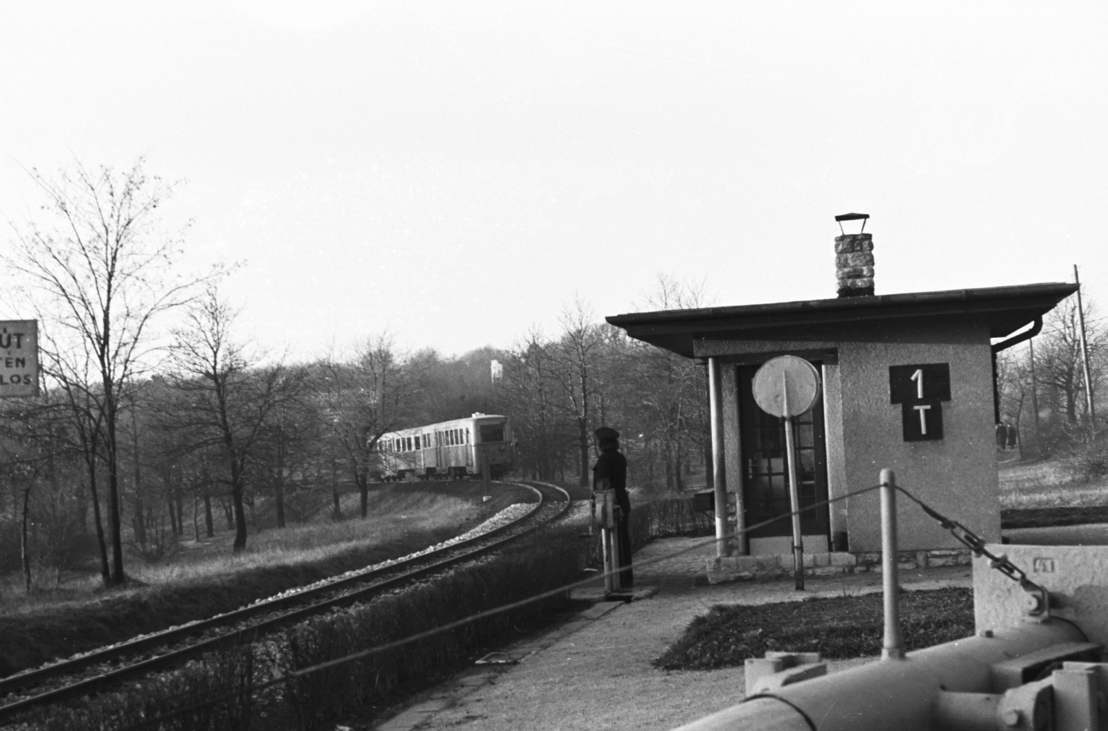 Hungary, Budapest XII., Gyermekvasút (Úttörővasút), Normafa megálló., 1961, Chuckyeager tumblr, Children's railway, Budapest, Fortepan #176250