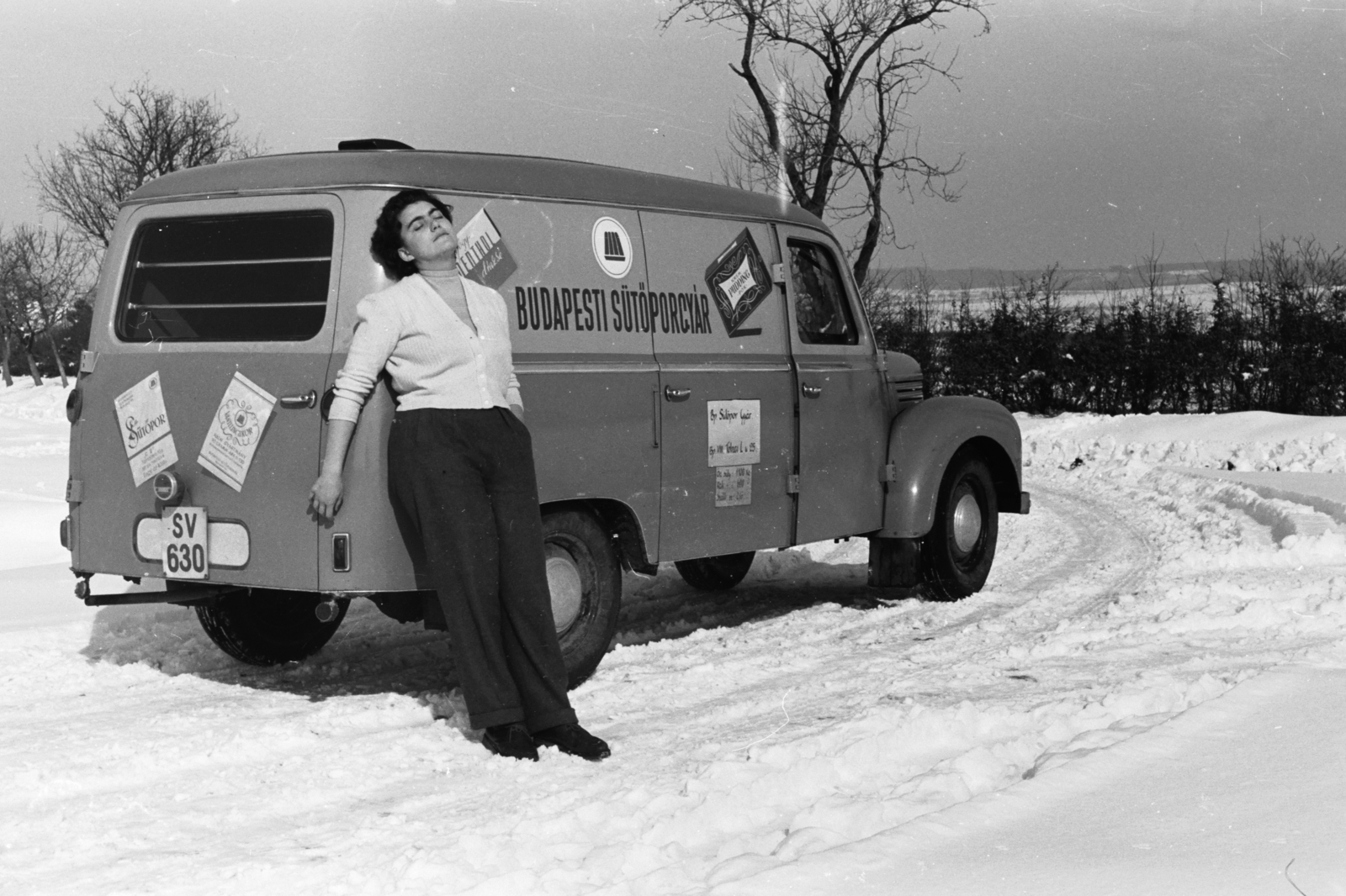 Hungary, Sopron, Egeredi út, a felvétel a Harkai út torkolatánál készült., 1958, Chuckyeager tumblr, winter, snow, Framo-brand, Fortepan #176392