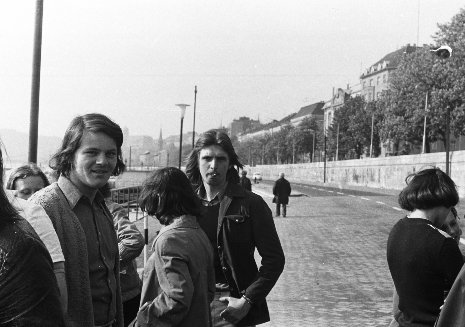 Hungary, Budapest II., budai alsó rakpart a Bem József tértől a Szilágyi Dezső téri református templom felé nézve., 1975, Chuckyeager tumblr, wharf, Budapest, Fortepan #176414