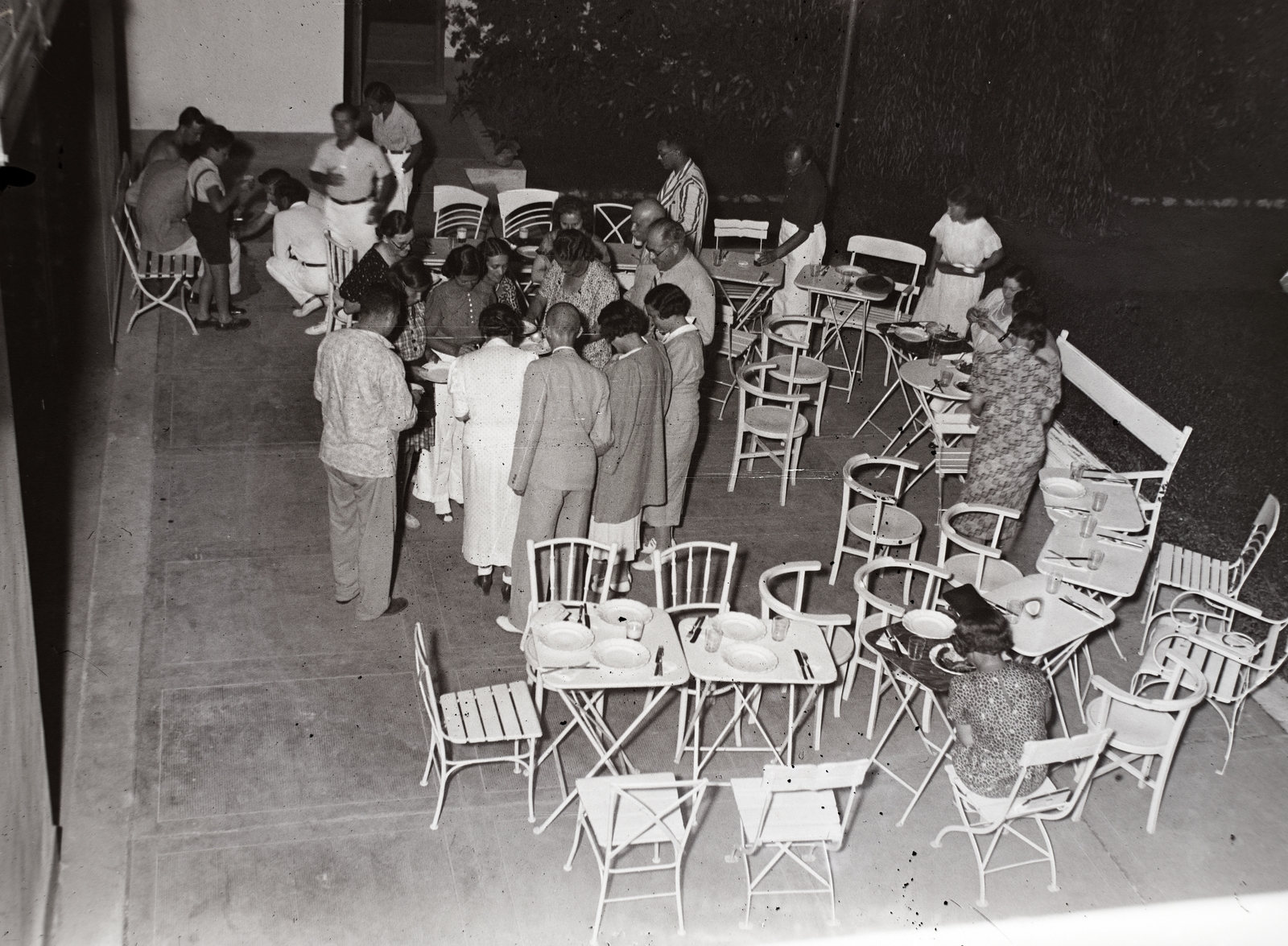 1939, Bojár Sándor, talks, terrace, Fortepan #177031