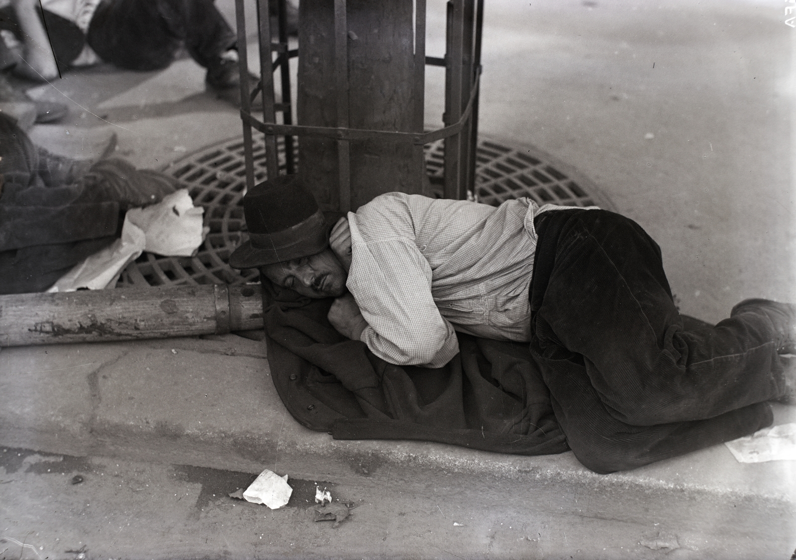 1938, Bojár Sándor, homeless, drunkard, Fortepan #177060