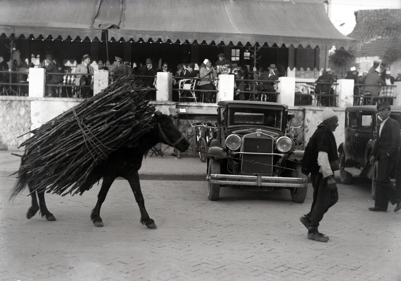 Albania, Tiranë, 1937, Bojár Sándor, automobile, mule, Fortepan #177093