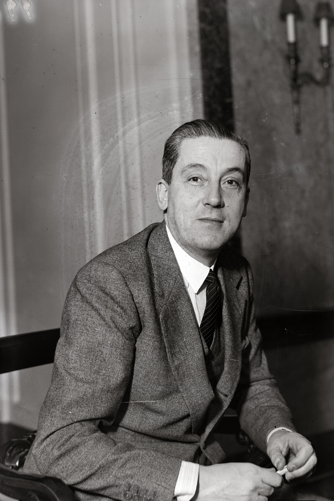 Hungary, Budapest, Jacques de Lacretelle, francia író és akadémikus., 1937, Bojár Sándor, Fortepan #177142