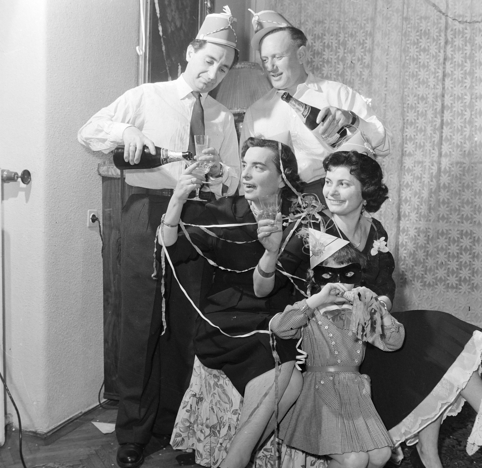 1959, Bojár Sándor, New Year's Eve, Fortepan #177390