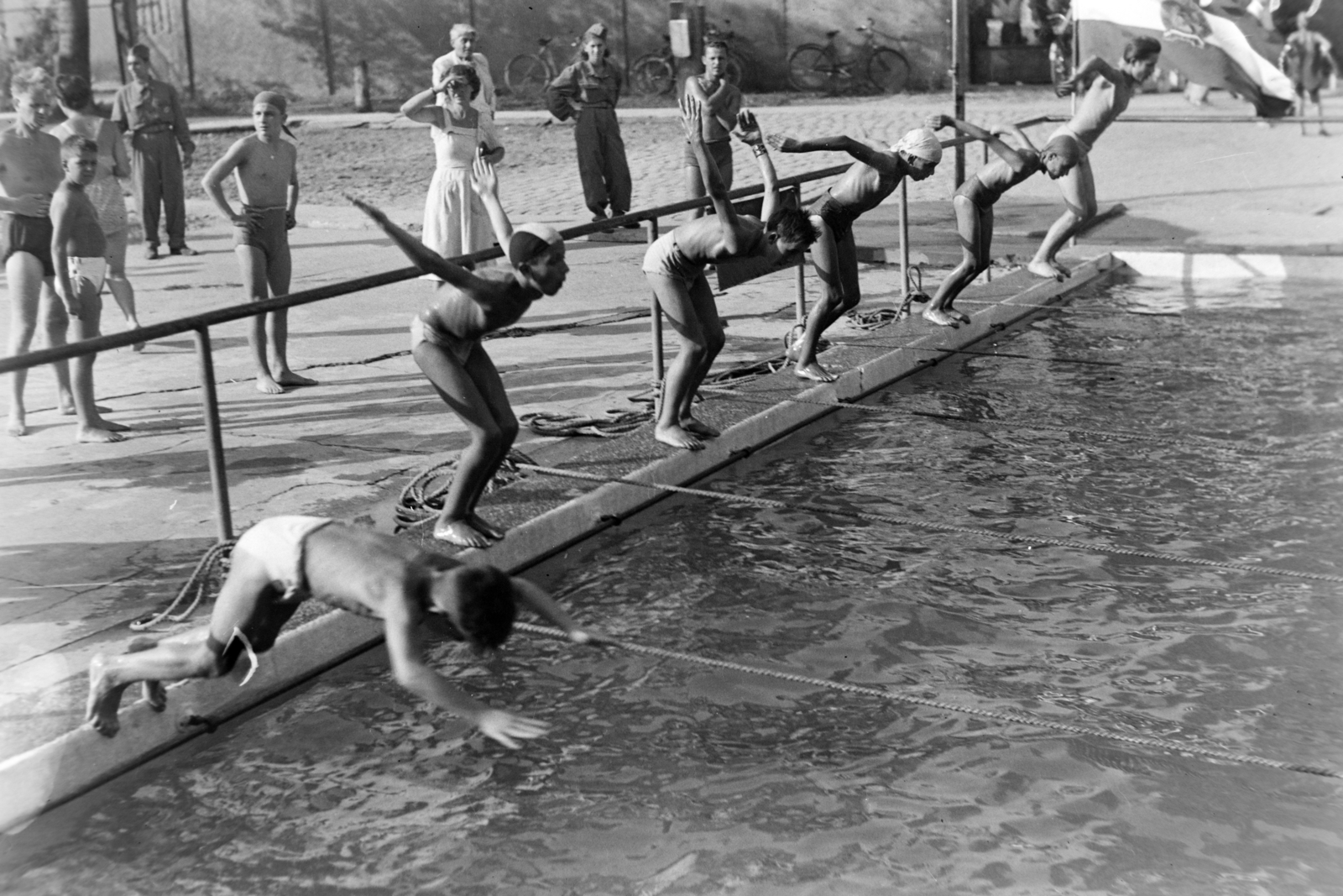 1959, Bojár Sándor, swimming championship, Fortepan #177398