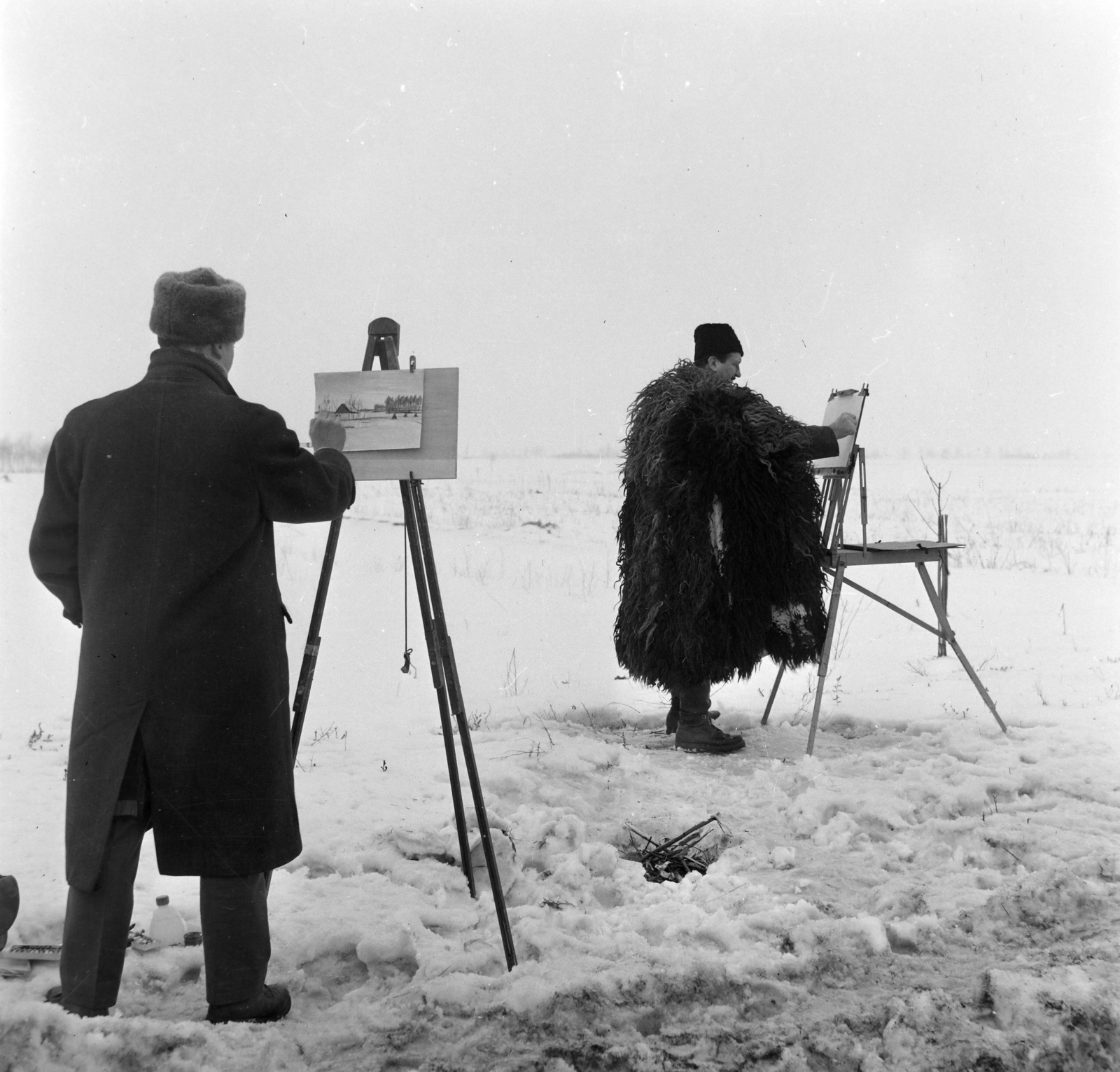 Hungary, Hódmezővásárhely, Kurucz D. István festőművész., 1964, Bojár Sándor, Fortepan #177931
