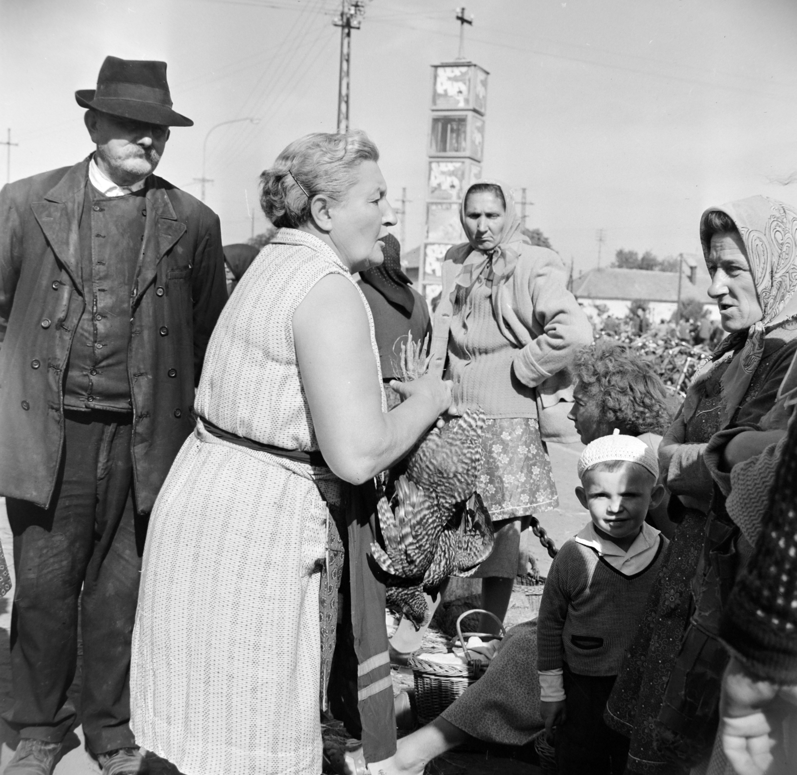 Hungary, Nagykőrös, Kálvin tér, piac., 1965, Bojár Sándor, Fortepan #177986