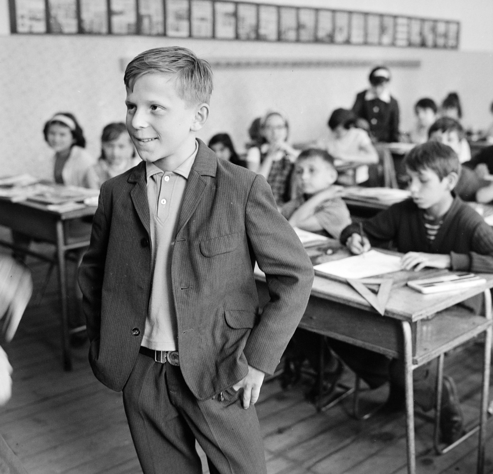 Hungary, Kaposvár, 1960, Bojár Sándor, classroom, Fortepan #178512