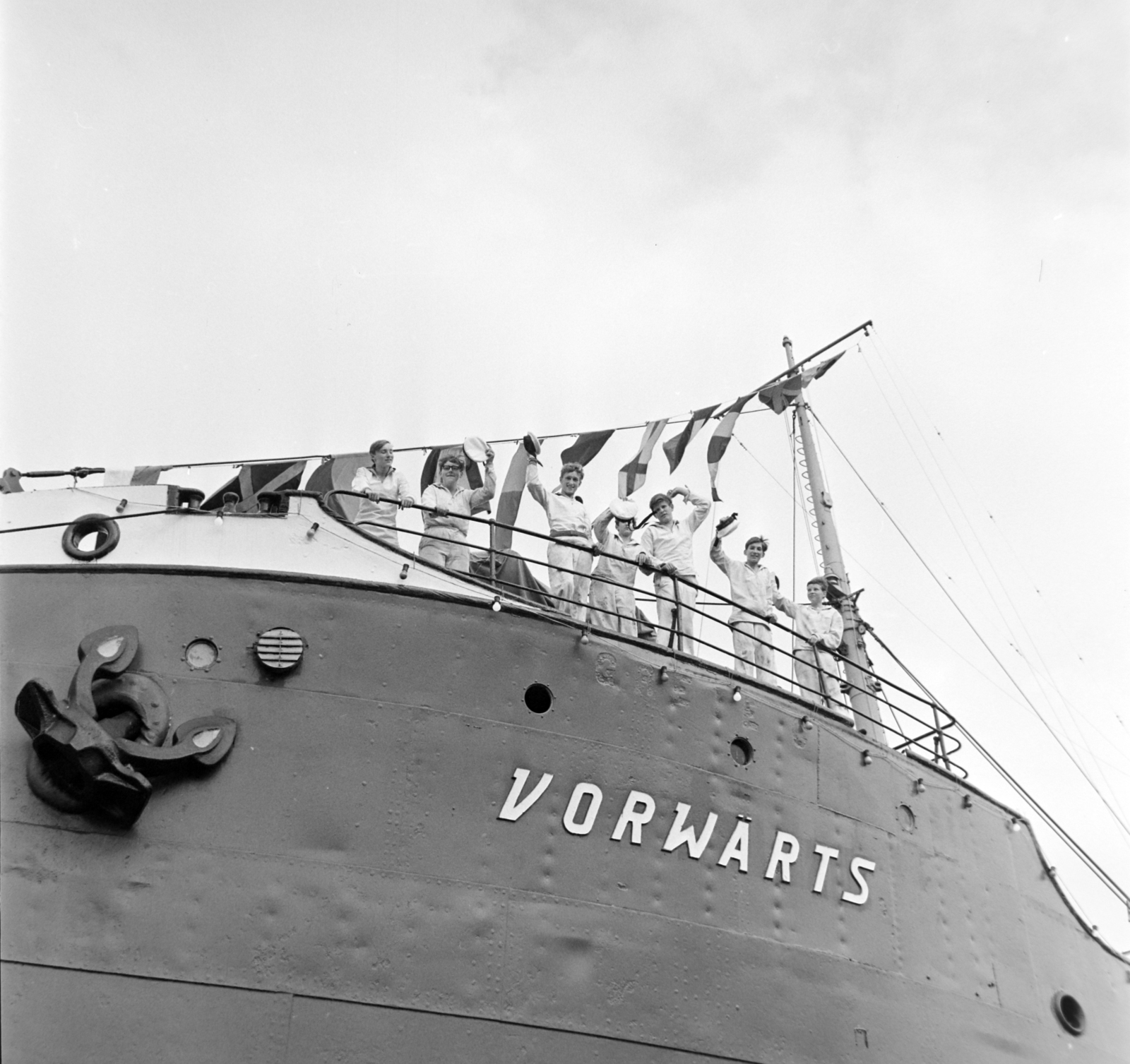 Németország, Rostock, kikötő, az úttörők oktatására átépített Vorwärts gőzhajó., 1969, Bojár Sándor, NDK, Fortepan #178646