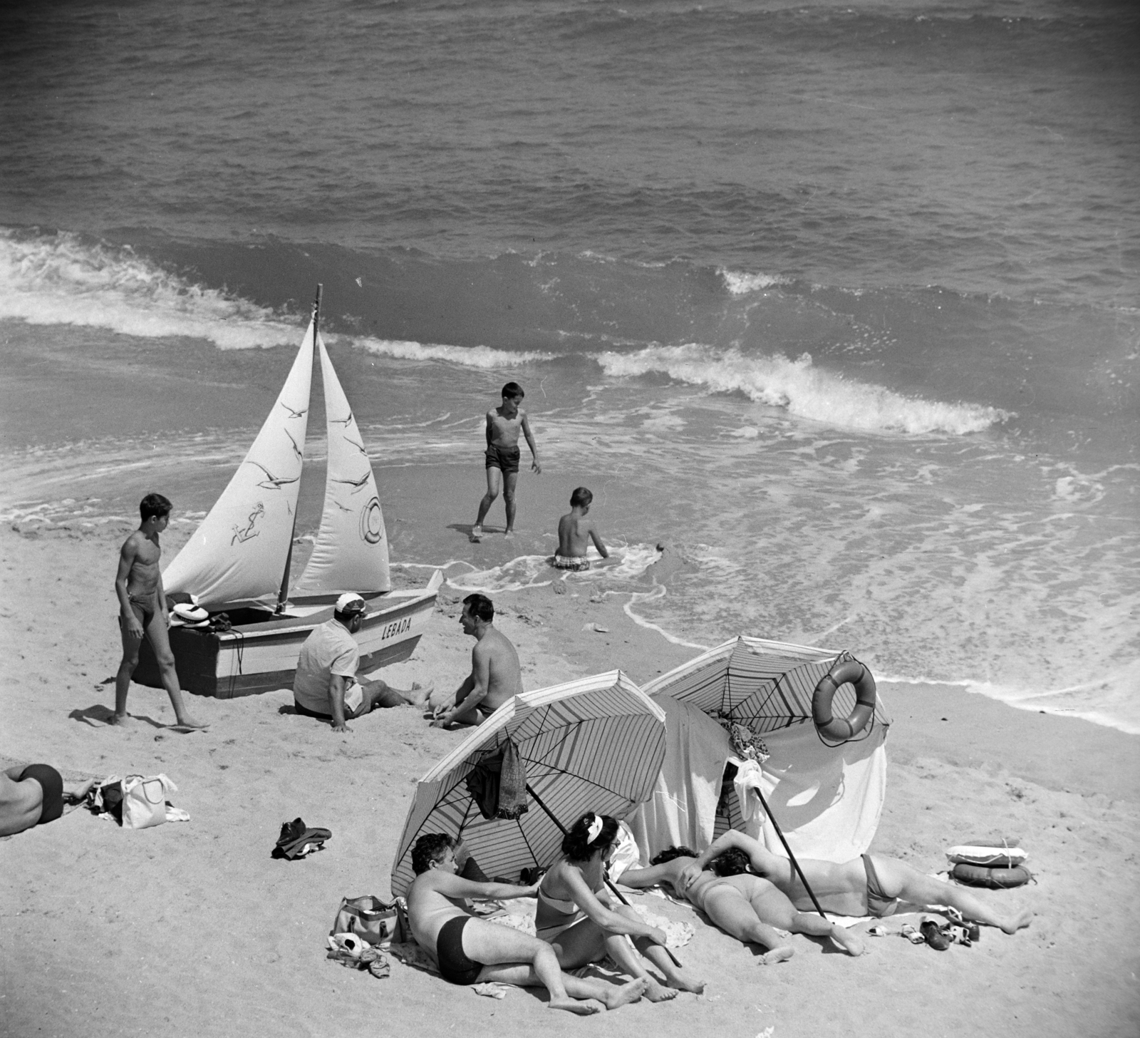 Románia, Eforie, Eforie Nord, tengerpart., 1965, Bojár Sándor, Fortepan #178764