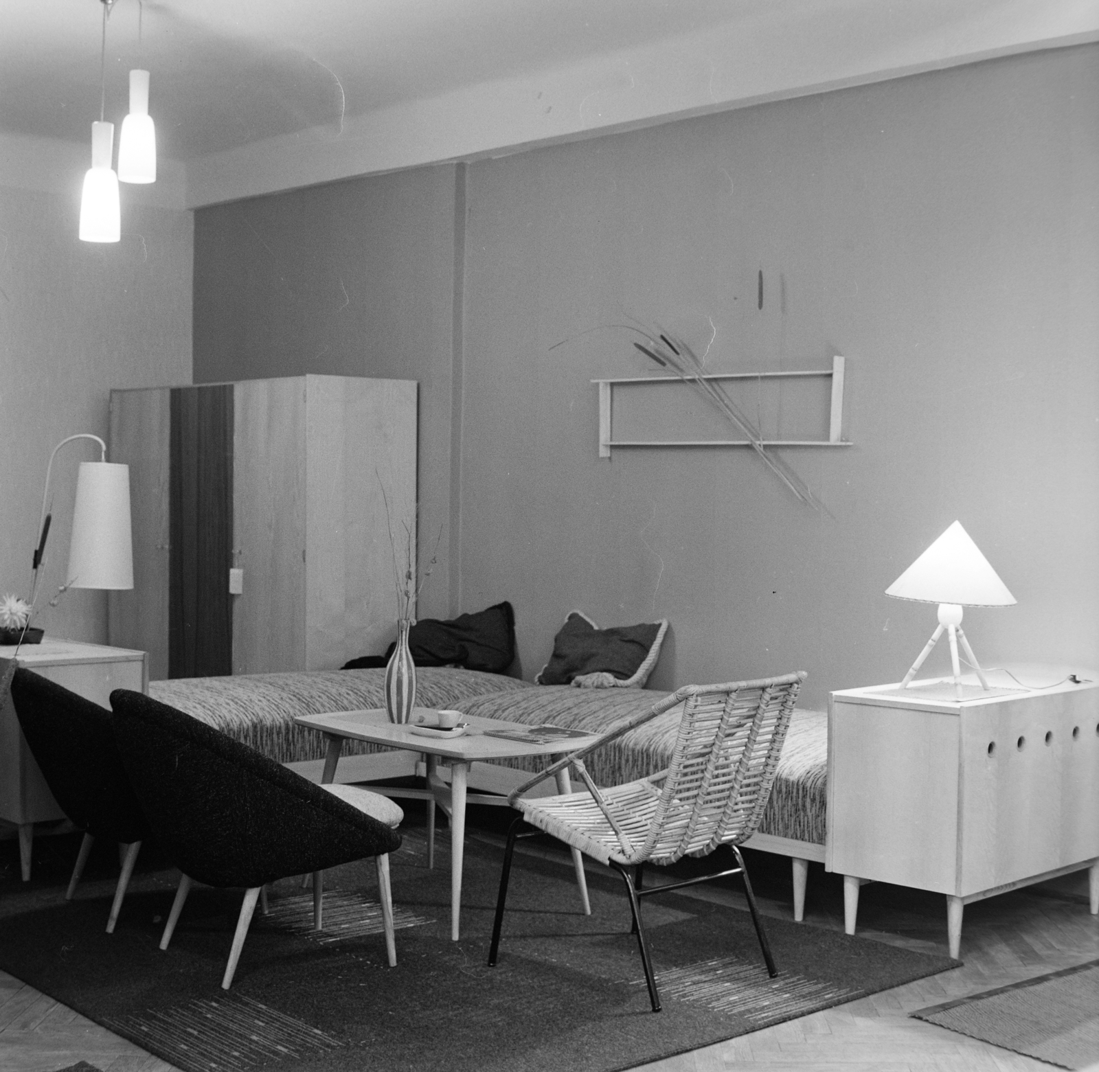 Hungary, Budapest, bútorkiállítás, Perhács László lakberendezése., 1966, Bojár Sándor, Fortepan #178930